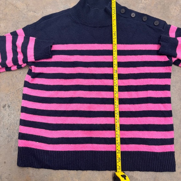 Loft Mock Neck Sweater Stripe blue and pink Womens Size Medium - Picture 6 of 7
